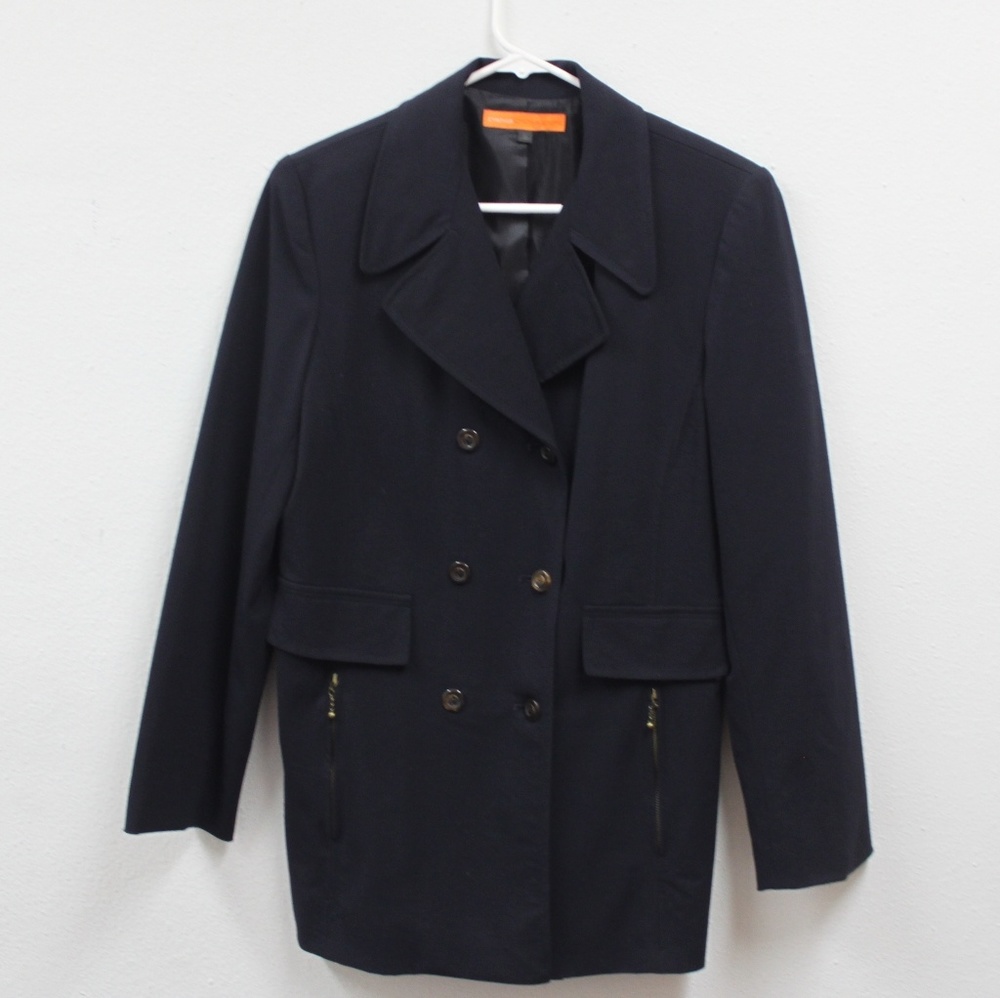 Cynthia Steffe Navy Blue Double Breasted Coat